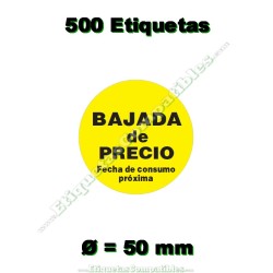 Rollo 500 Etiquetas "Bajada...