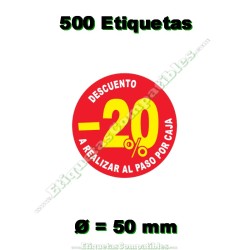Rollo 500 Etiquetas "-20%...