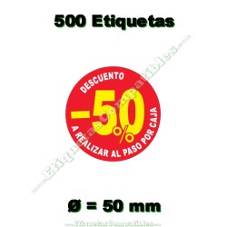 Rollo 500 Etiquetas "-50%...