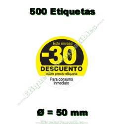 Rollo 500 Etiquetas "-30%...