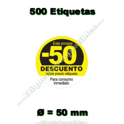 Rollo 500 Etiquetas "-50%...