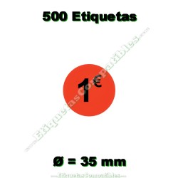 Rollo 500 Etiquetas "1 €"...