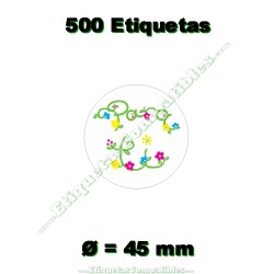 Rollo 500 Etiquetas "Para ti" Florecillas