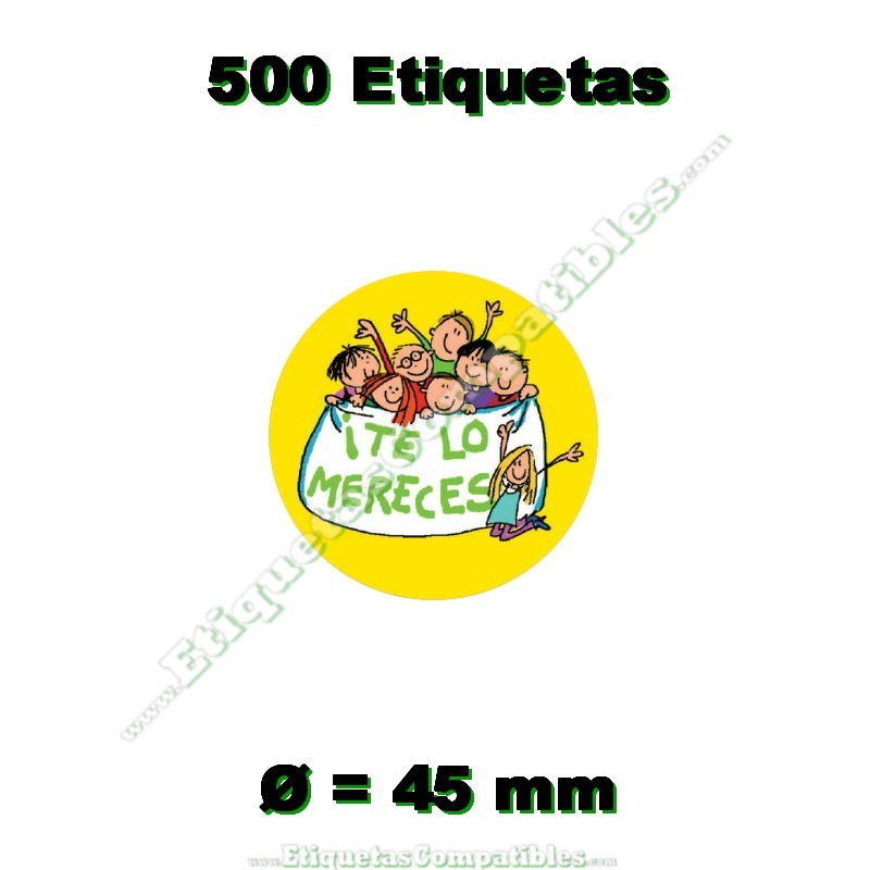 Rollo 500 Etiquetas "Te lo mereces" Niños