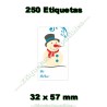 Rollo 250 Etiquetas Muñeco de Nieve De Para