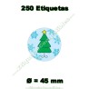 Rollo 250 Etiquetas Árbol Navideño