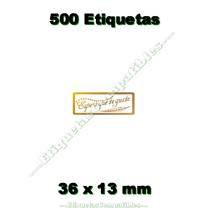 Rollo 500 Etiquetas "Espero que te guste" Pluma S