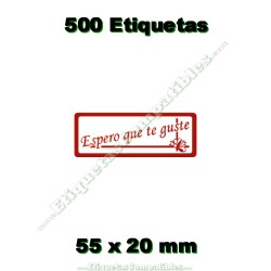 Rollo 500 Etiquetas "Espero que te guste" Rojo Ho M