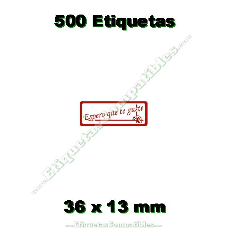 Rollo 500 Etiquetas "Espero que te guste" Rojo Ho S