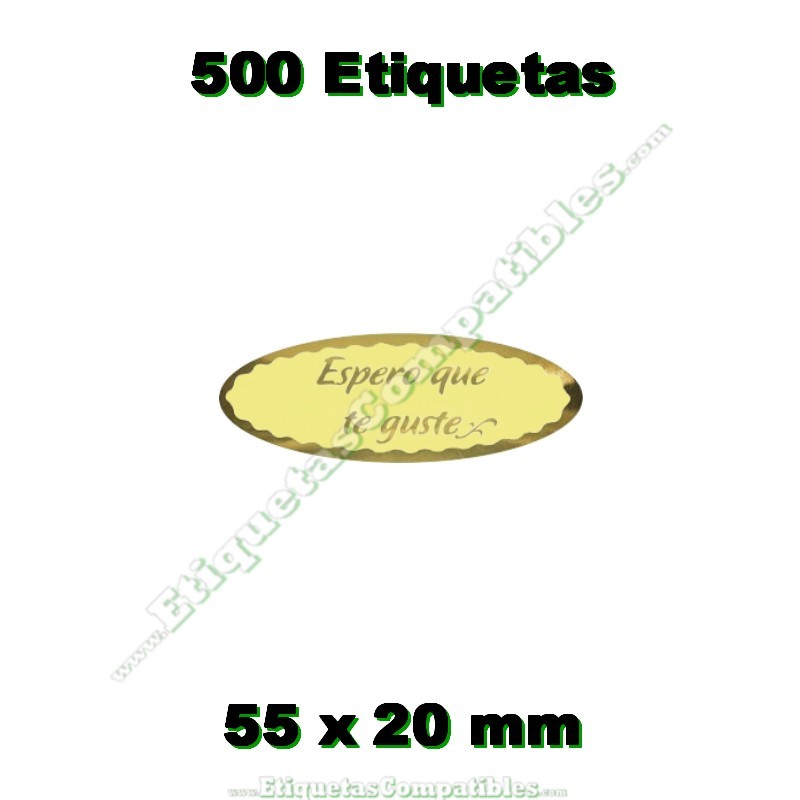 Rollo 500 Etiquetas "Espero que te guste" Oro M