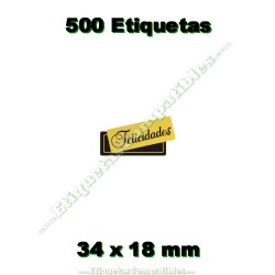 Rollo 500 Etiquetas "Felicidades" Tarjeta