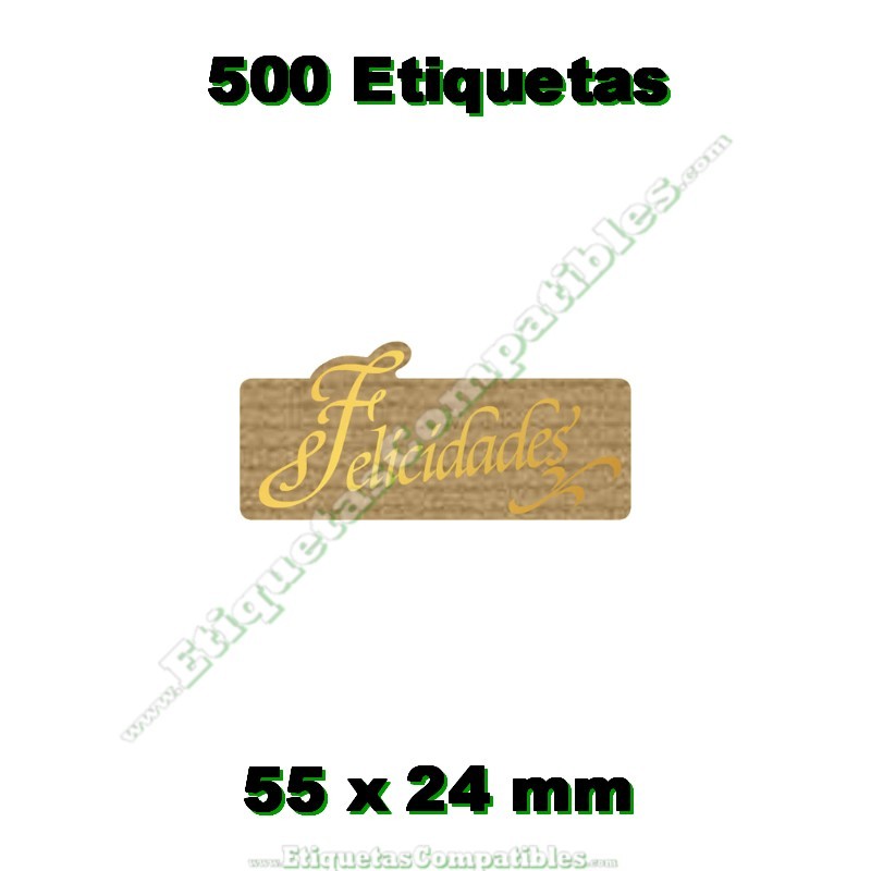 Rollo 500 Etiquetas "Felicidades" Kraft M