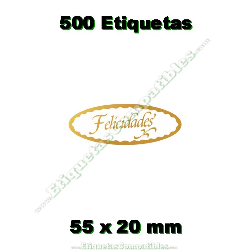 Rollo 500 Etiquetas "Felicidades" Oval B M