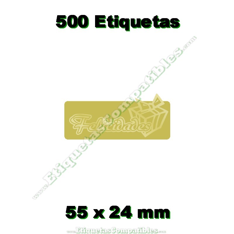 Rollo 500 Etiquetas "Felicidades" Paquete M
