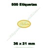 Rollo 500 Etiquetas "Felicidades" Ovalada S