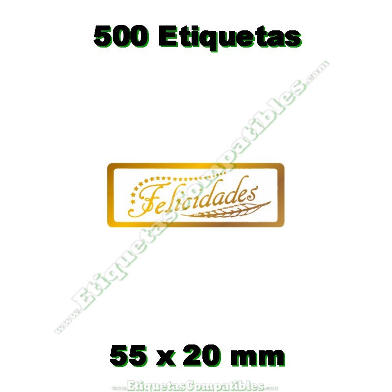 Rollo 500 Etiquetas "Felicidades" Pluma M