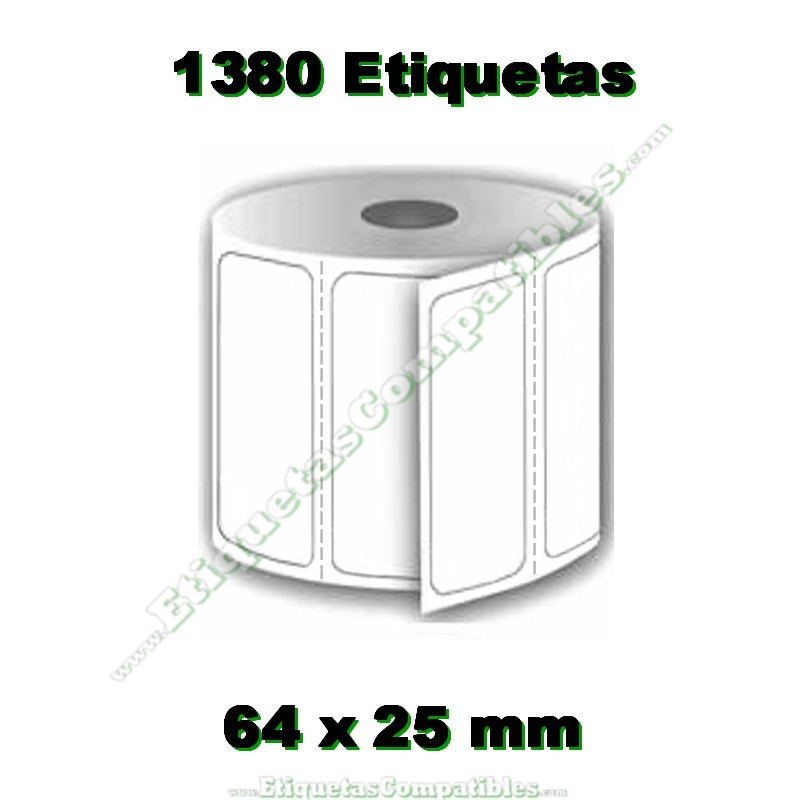 Rollo de Etiquetas 64 x 25 mm