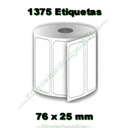 Rollo de Etiquetas 76 x 25 mm