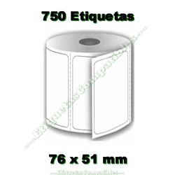 Rollo de Etiquetas 76 x 51 mm