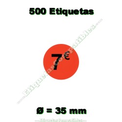 Rollo 500 Etiquetas "7 €"...