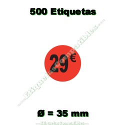 Rollo 500 Etiquetas "29 €"...