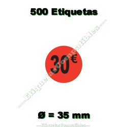 Rollo 500 Etiquetas "30 €"...