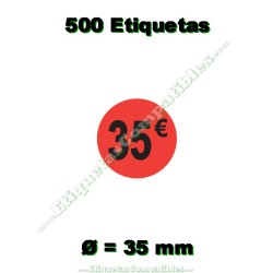 Rollo 500 Etiquetas "35 €"...