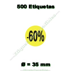 Rollo 500 Etiquetas "-60%"...