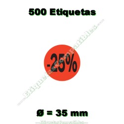 Rollo 500 Etiquetas "-25%"...