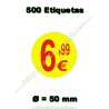 Rollo 500 Etiquetas "6,99 €" Amarillo