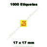 Rollo 1000 Etiquetas "25 Céntimos" Amarillo
