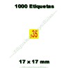 Rollo 1000 Etiquetas "35 Céntimos" Amarillo