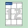 100 Hojas A4 Multi3 con 12 Etiquetas de 70 x 67,7 mm