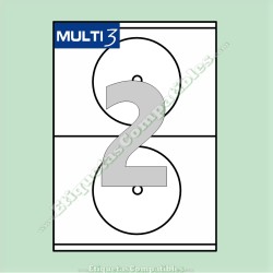 100 Hojas A4 Multi3 con 2 Etiquetas de Ø 117 mm