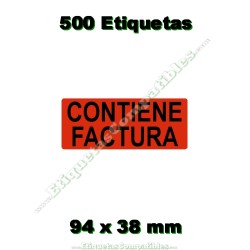 Rollo 500 Etiquetas "Contiene factura"