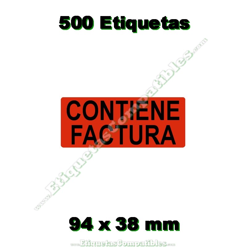 Rollo 500 Etiquetas "Contiene factura"