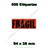 Rollo 500 Etiquetas "Frágil"