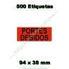 Rollo 500 Etiquetas "Portes debidos"