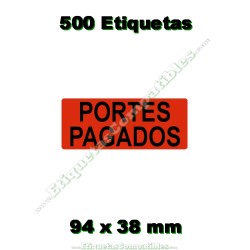 Rollo 500 Etiquetas "Portes pagados"