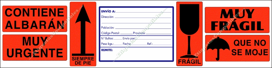 Etiquetas adhesivas para identificación de envíos