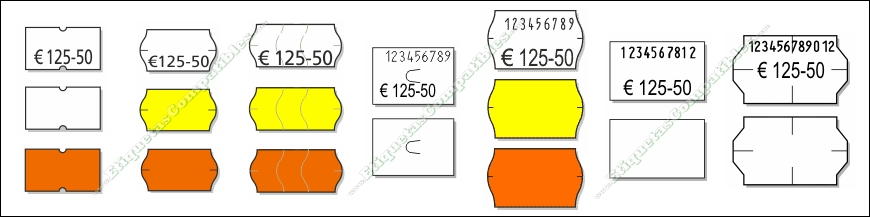 Etiquetas adhesivas para precios con etiquetadora