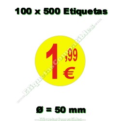 100 Rollos 1000 Etiquetas 21 x 12 mm recta naranja flúor