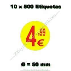 100 Rollos 700 Etiquetas 23 x 16 mm recta blanco