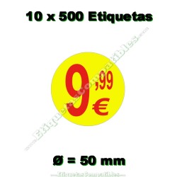 100 Rollos 1000 Etiquetas 32 x 19 mm ondulada blanco
